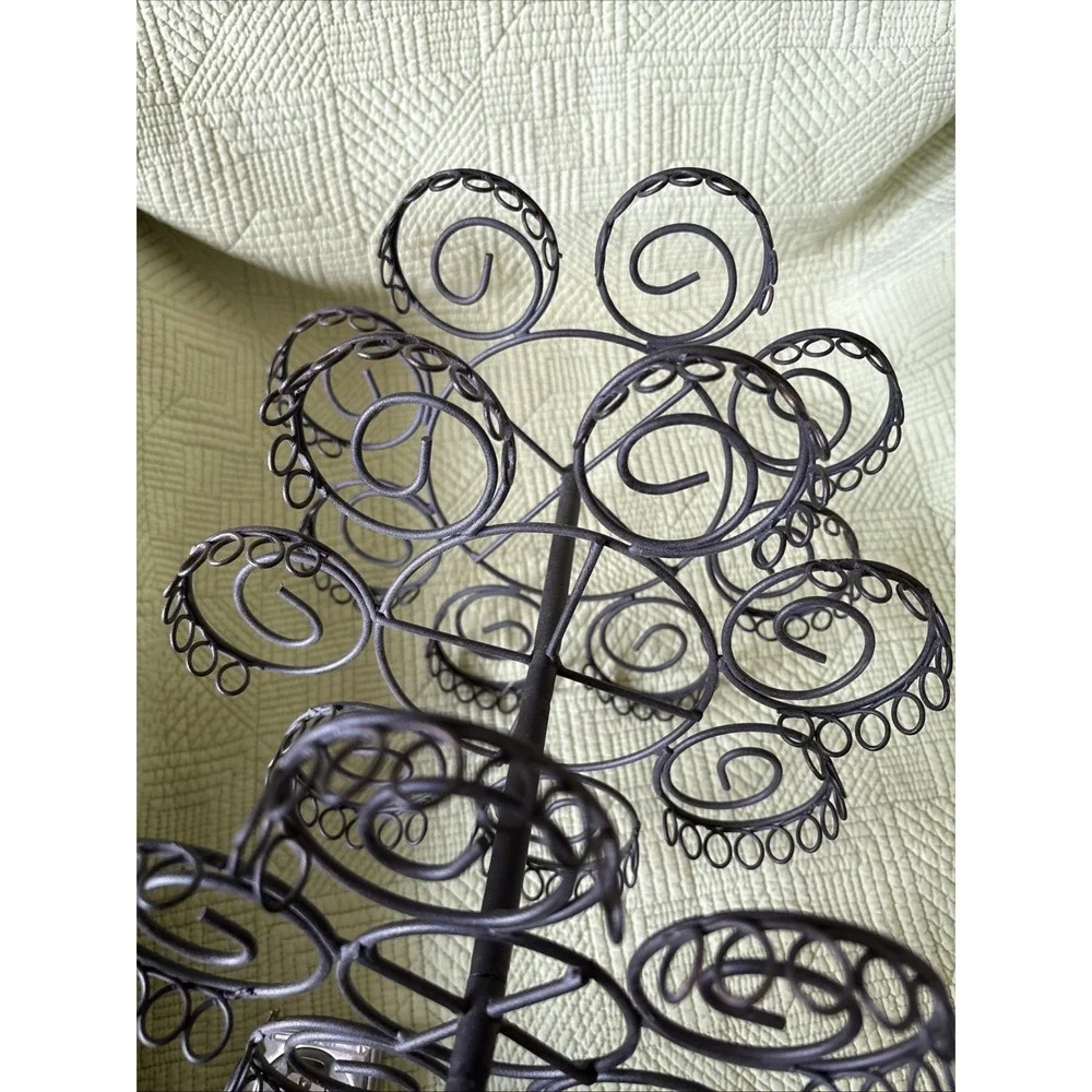 Black Metal 3 Tier Scroll Wire Cupcake Tree Stand 20 Cup Party Dessert Display